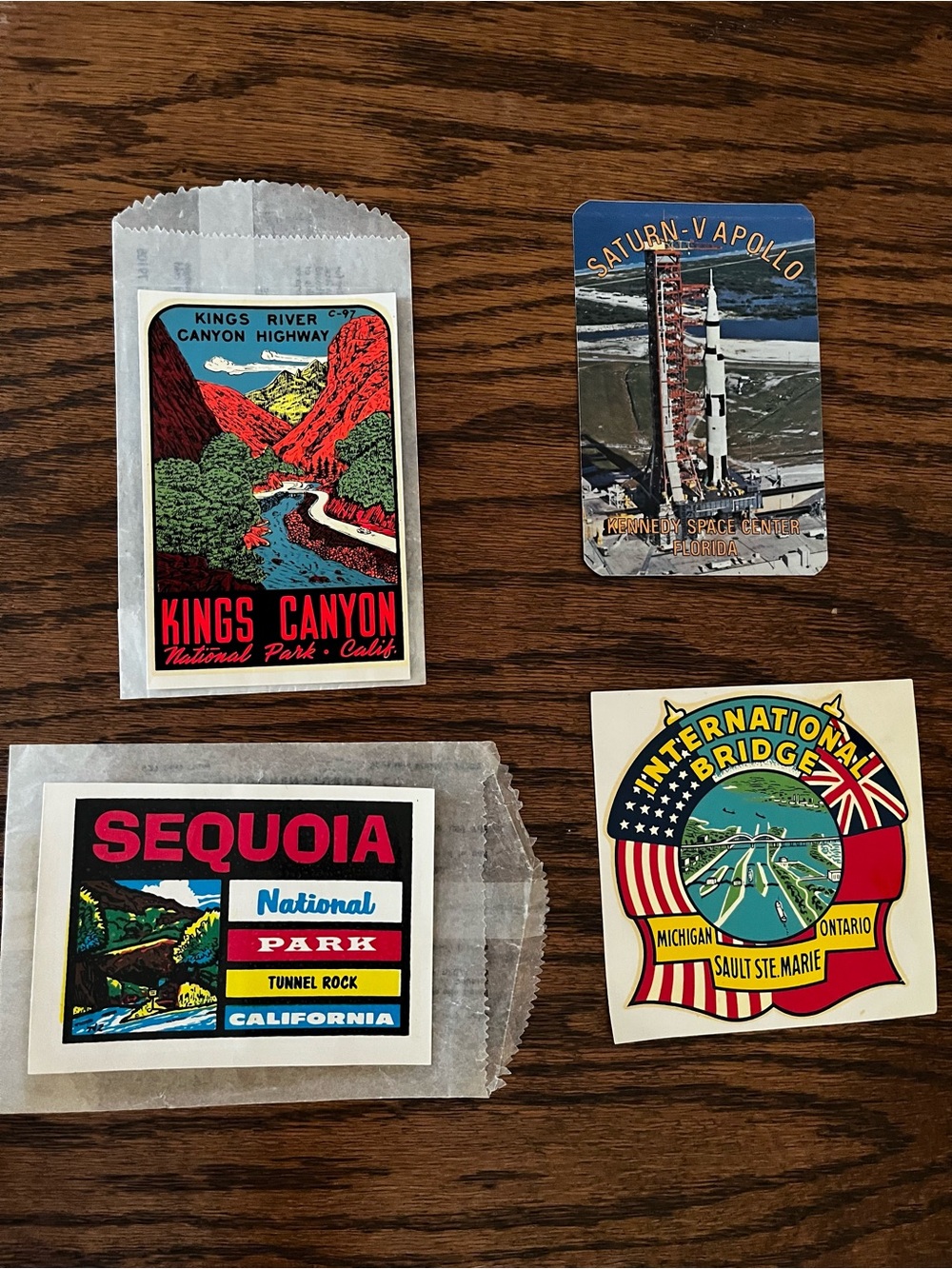 Vintage 1960's Travel Decals Unused Lot of 4: Florida, California, Ontario